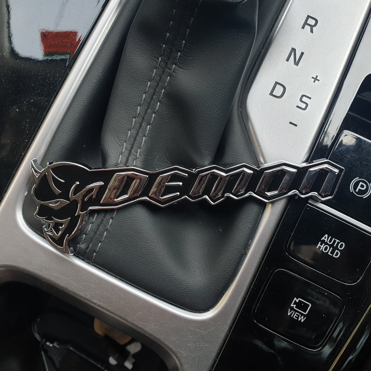 3D Demon Metal Sticker Decal Black (12 x 3.5 cm)
