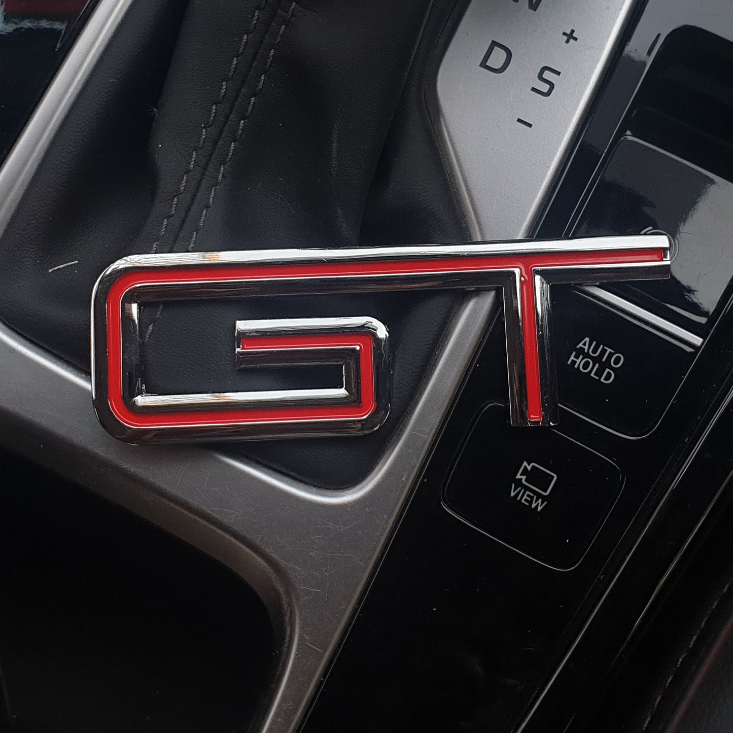 3D GT v2.0 Metal Sticker Decal Red/Silver (11x3.5 cm)