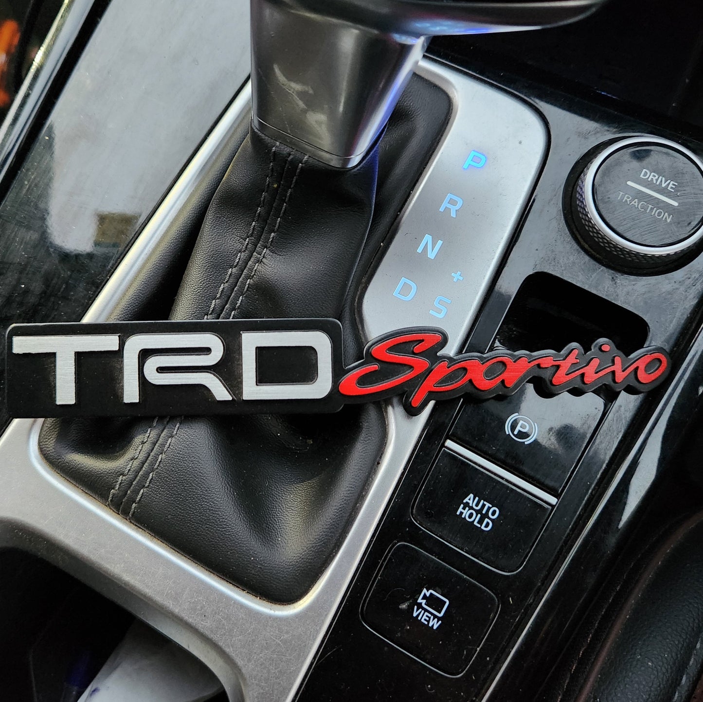 3D TRD Sportivo Logo Metal Sticker Decal SIlver & Red (18x2.5 cm)