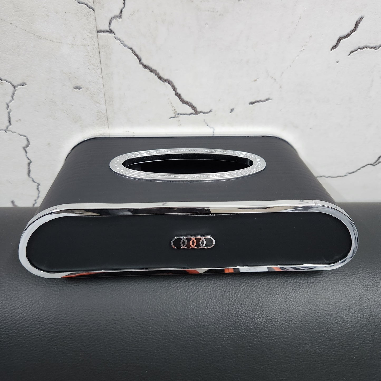 Royal Tissue Holder Leather Case with Logo & Tissues