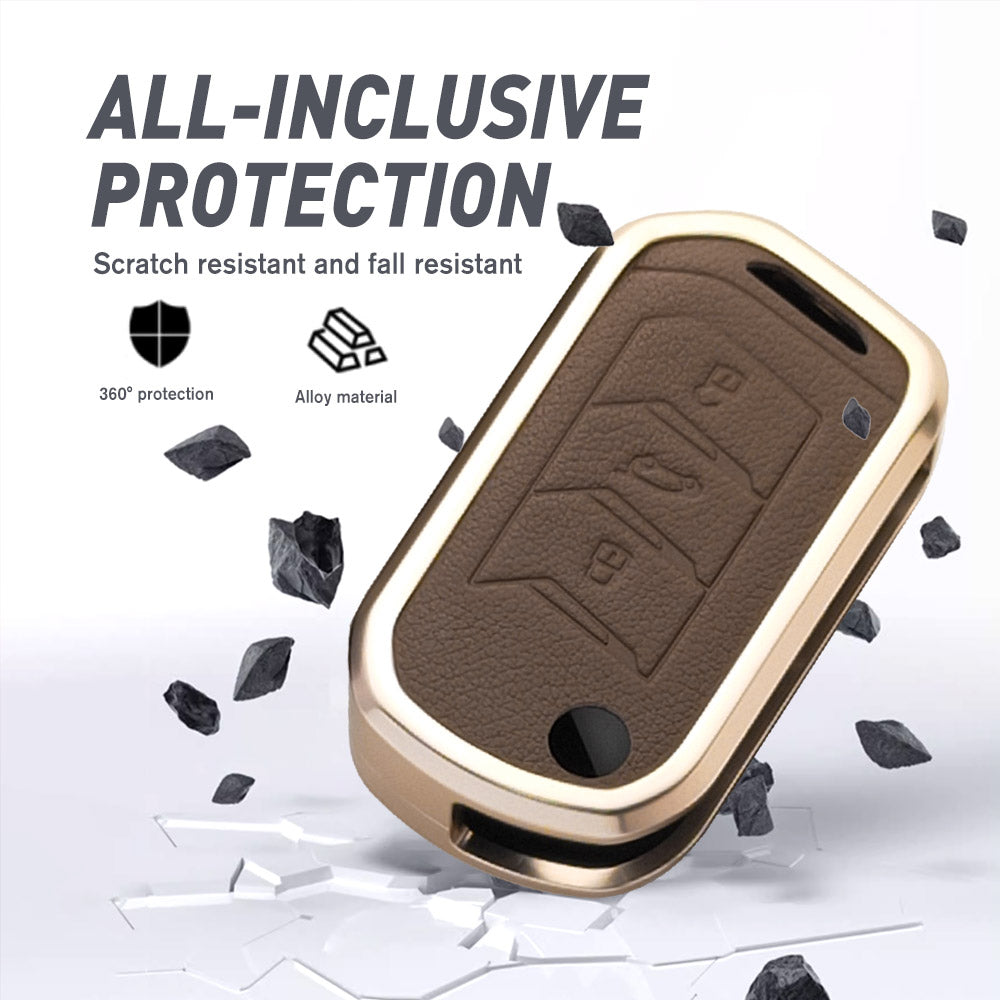 Mahindra XUV700/Thar/Scorpio New Key Exclusive Aluminium Alloy Leather Keycase with Holder & Rope Chain