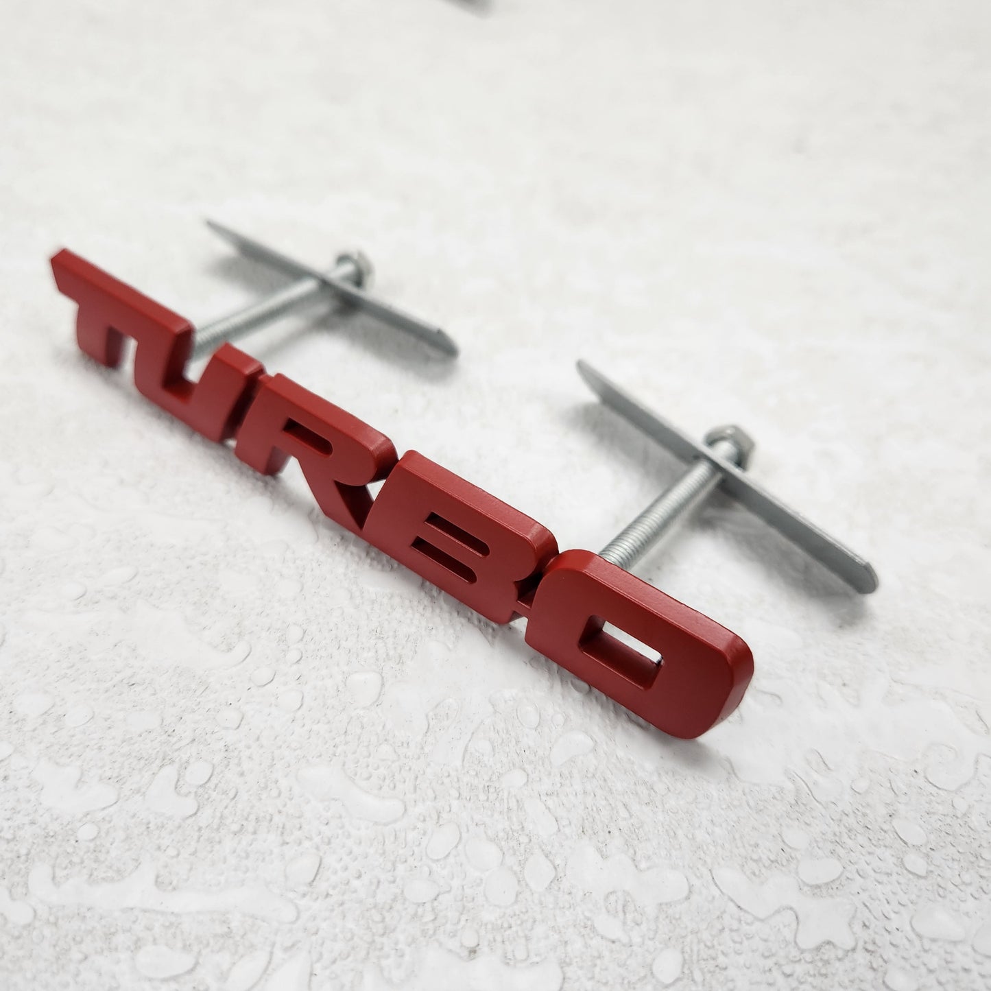 Turbo Red Grille Metal Emblem (14.9 x 3.2 cm)