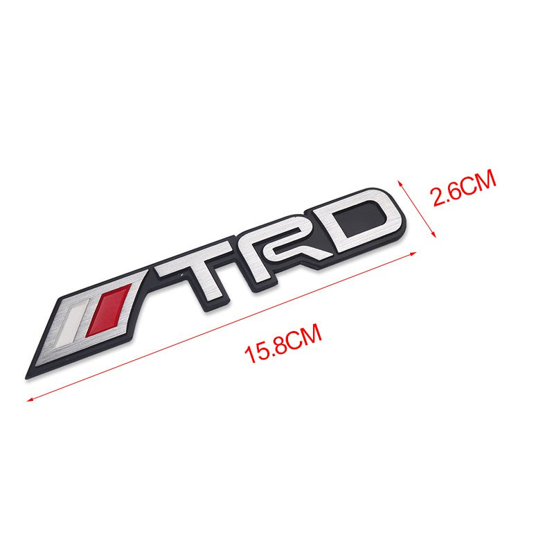 3D //TRD Metal Sticker Decal SIlver (16x2.5 cm)