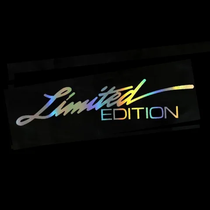 Limited Edition Reflective Sticker 16x4 cm (White, Red, Metallic)