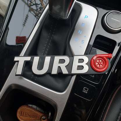 3D TURBO Metal Sticker Decal SIlver (16 x 3 cm)