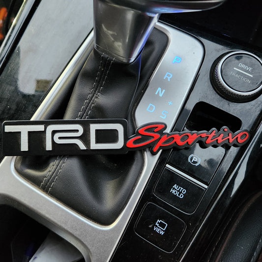 3D TRD Sportivo Logo Metal Sticker Decal SIlver & Red (18x2.5 cm)