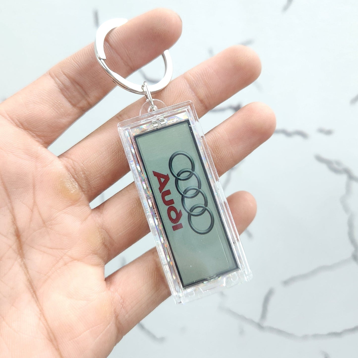 Solar LED Logo Car Keychain
