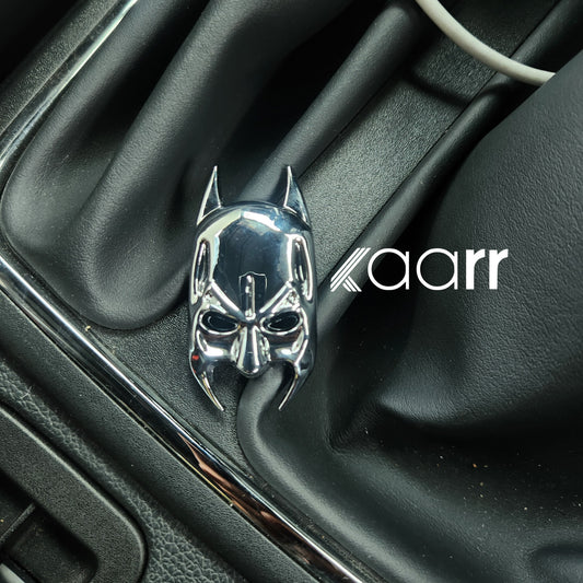 3D Batman Mask Metal Sticker Decal Silver (6x3 cm)