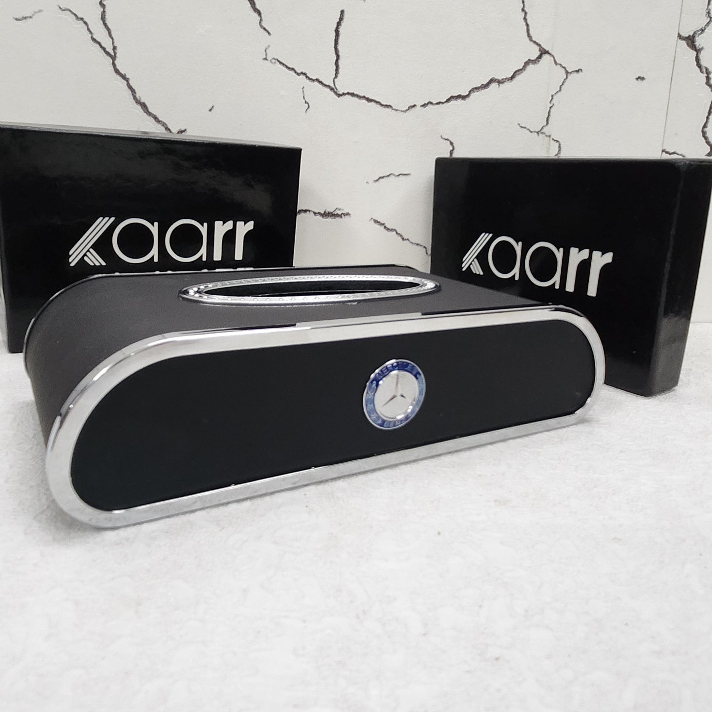 Royal Tissue Holder Leather Case with Logo & Tissues