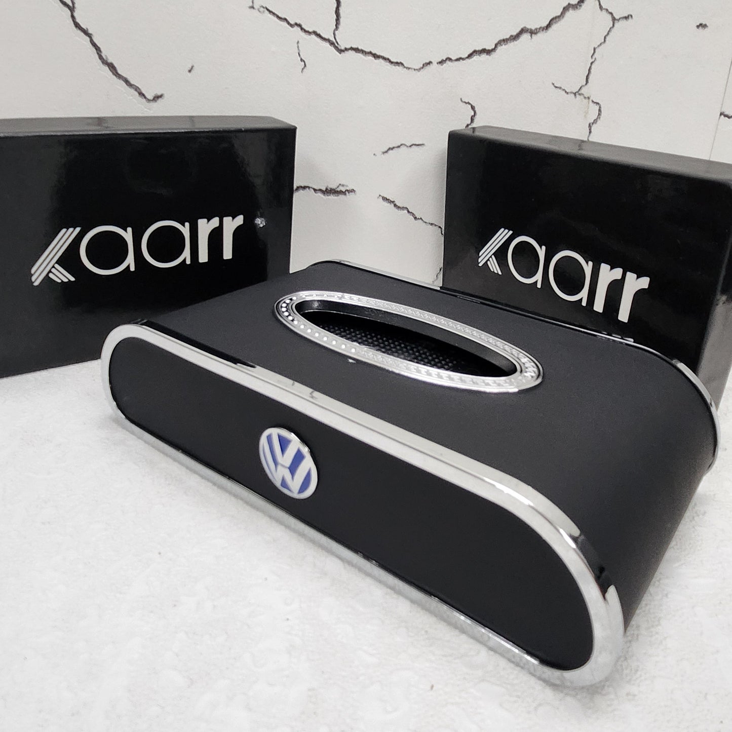 Royal Tissue Holder Leather Case with Logo & Tissues