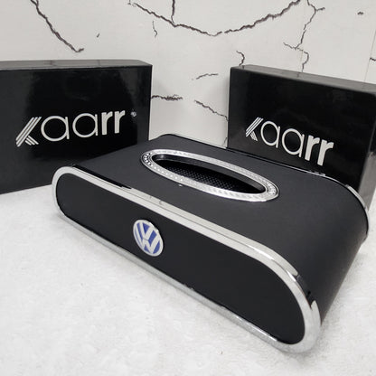 Royal Tissue Holder Leather Case with Logo & Tissues