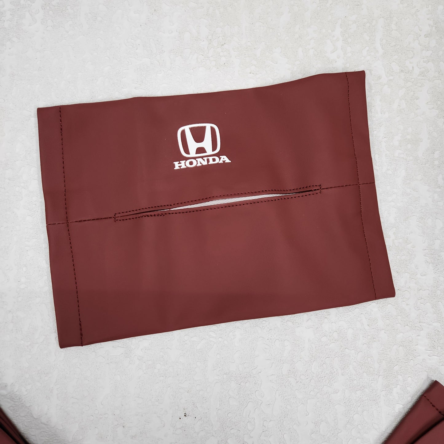 Car Tissue Bag Organiser with Logo (Maroon Color)