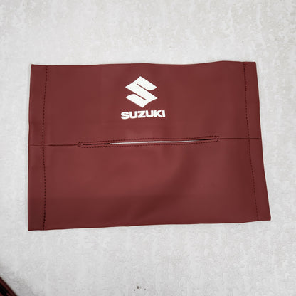 Car Tissue Bag Organiser with Logo (Maroon Color)