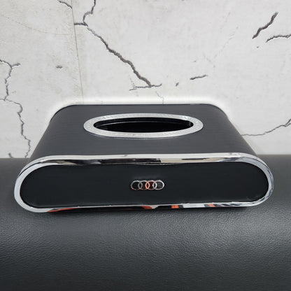 Royal Tissue Holder Leather Case with Logo & Tissues