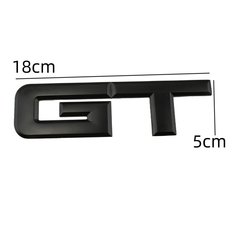 3D GT v4.0 Metal Sticker Decal Black (18x5 cm)