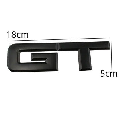 3D GT v4.0 Metal Sticker Decal Black (18x5 cm)