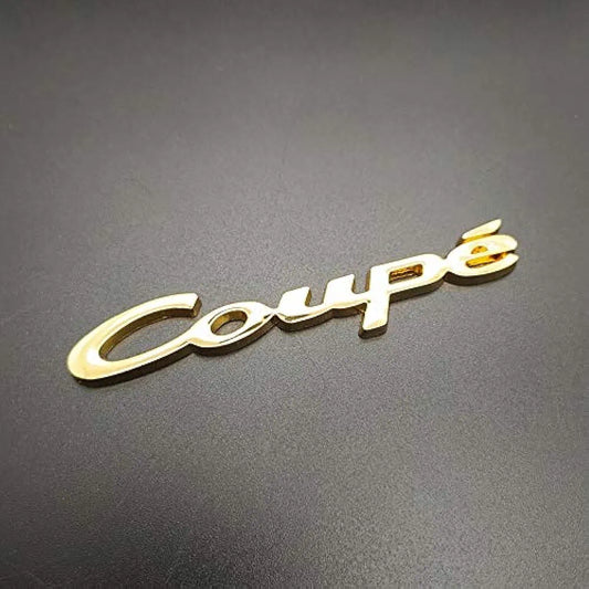 3D Coupe Metal Sticker Decal Gold (9.5 x 1 cm)