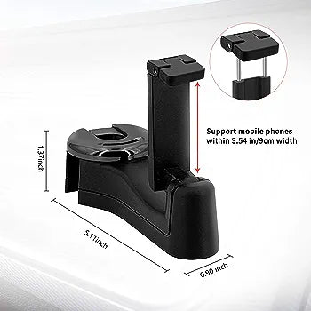 Durable Car Back Seat Headrest Hanger Dual-Layer 360°Rotation Hooks with Mobile Phone Holder and Lock