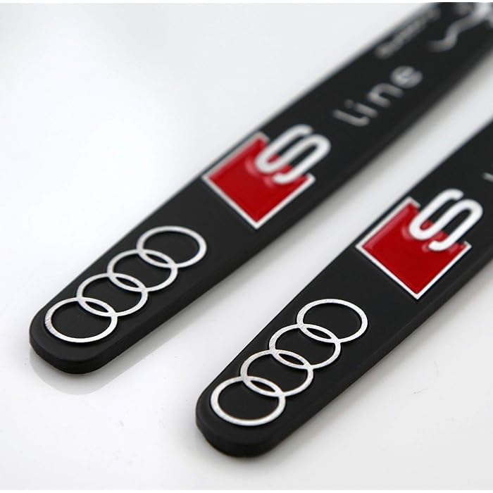 3D S Line Metal Sticker Decal (16x2.25 cm)
