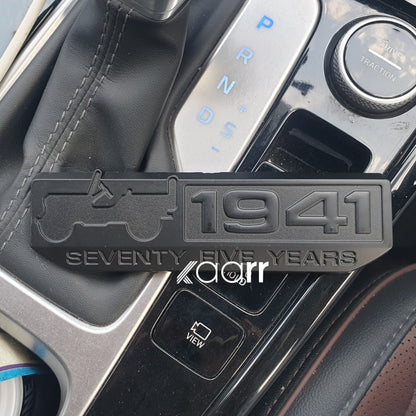 3D Jeep 75th Anniversary Metal Sticker Decal Black