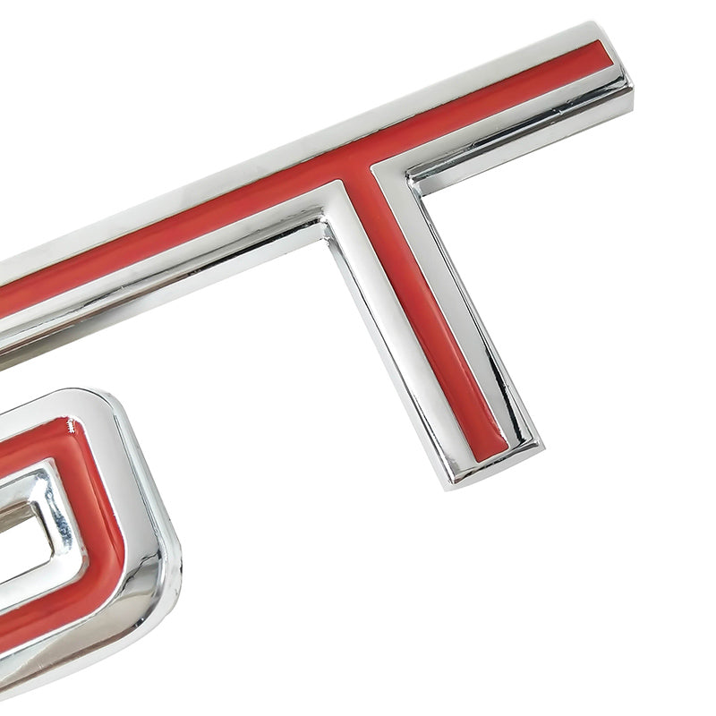 3D GT v2.0 Metal Sticker Decal Red/Silver (11x3.5 cm)