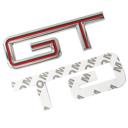 3D GT v2.0 Metal Sticker Decal Red/Silver (11x3.5 cm)