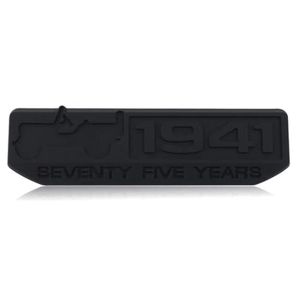 3D Jeep 75th Anniversary Metal Sticker Decal Black