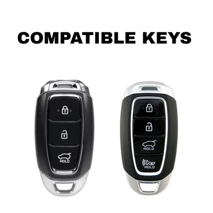 Hyundai Verna 3,4 Button Key Armour Metal Alloy Keycase with Holder & Rope Chain