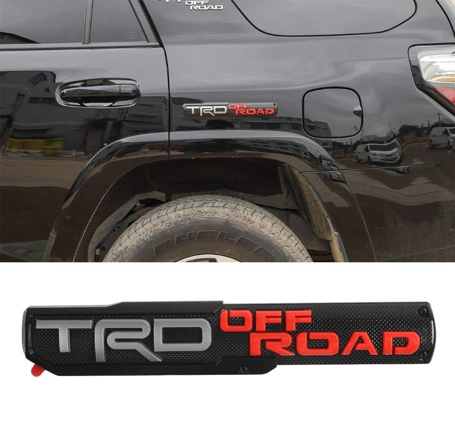 3D TRD Off Road Sticker Decal Red/Grey (30 x 6 cm)