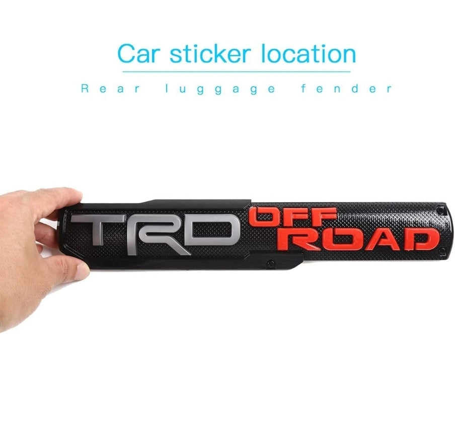 3D TRD Off Road Sticker Decal Red/Grey (30 x 6 cm)