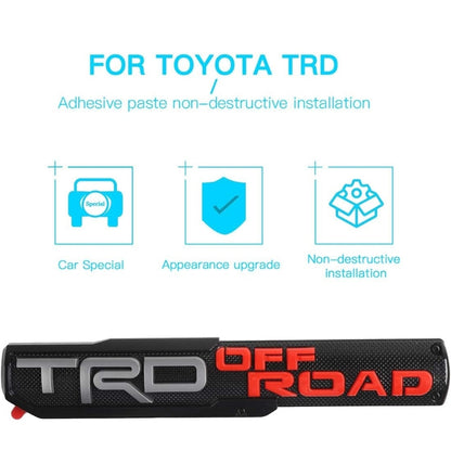 3D TRD Off Road Sticker Decal Red/Grey (30 x 6 cm)