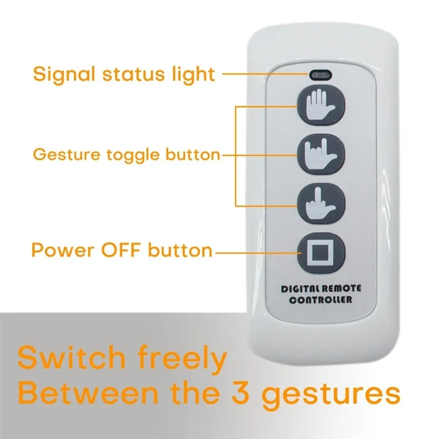 3in1 Car Finger Gesture Light with Remote Signs Gesture Light Car Rear Window Lamp