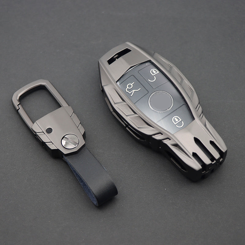 Mercedes Old Key Armour Metal Alloy Keycase with Holder & Rope Chain