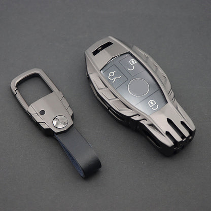 Mercedes Old Key Armour Metal Alloy Keycase with Holder & Rope Chain