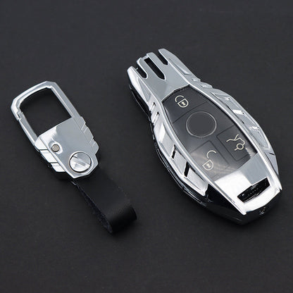 Mercedes Old Key Armour Metal Alloy Keycase with Holder & Rope Chain