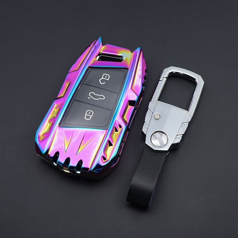 Skoda/Volkswagen New Keyless Remote Key Armour Metal Alloy Keycase with Holder & Rope Chain