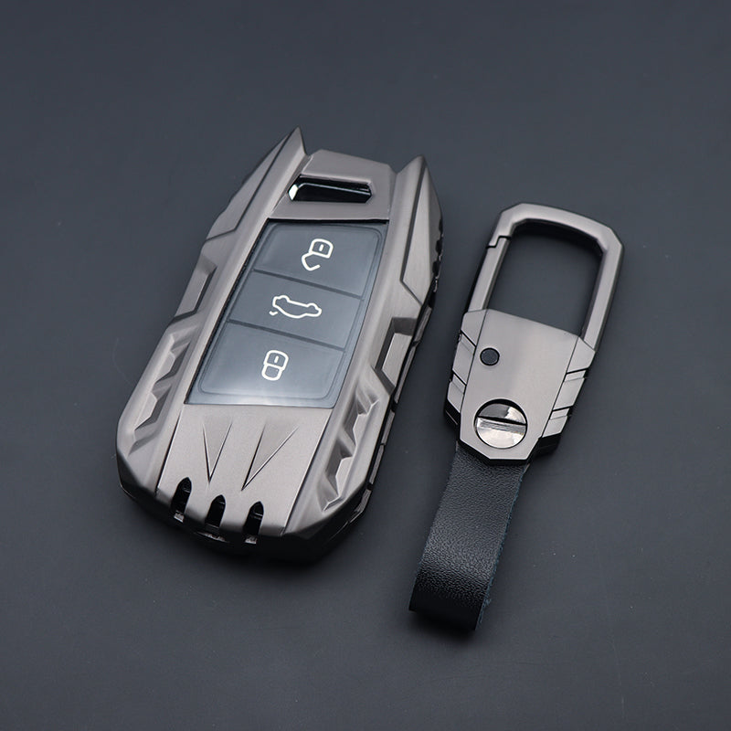 Skoda/Volkswagen New Keyless Remote Key Armour Metal Alloy Keycase with Holder & Rope Chain
