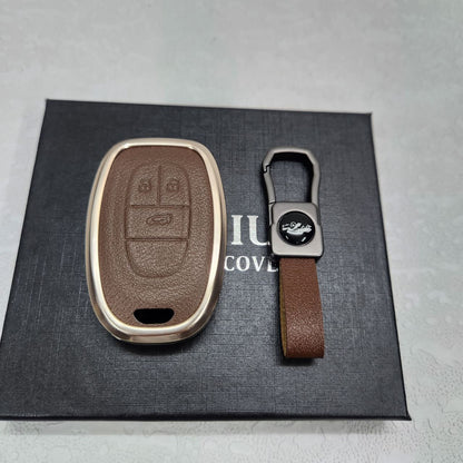 MG Gloster Key Exclusive Aluminium Alloy Leather Keycase with Holder & Rope Chain