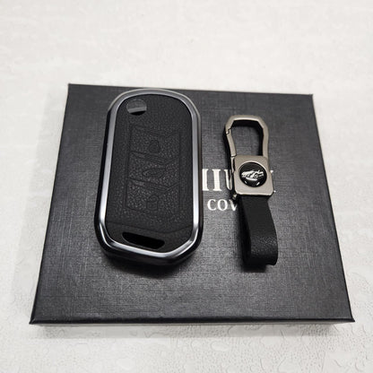 Mahindra XUV700/Thar/Scorpio New Key Exclusive Aluminium Alloy Leather Keycase with Holder & Rope Chain