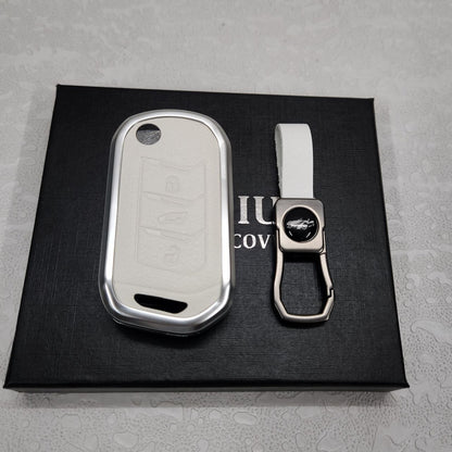 Mahindra XUV700/Thar/Scorpio New Key Exclusive Aluminium Alloy Leather Keycase with Holder & Rope Chain
