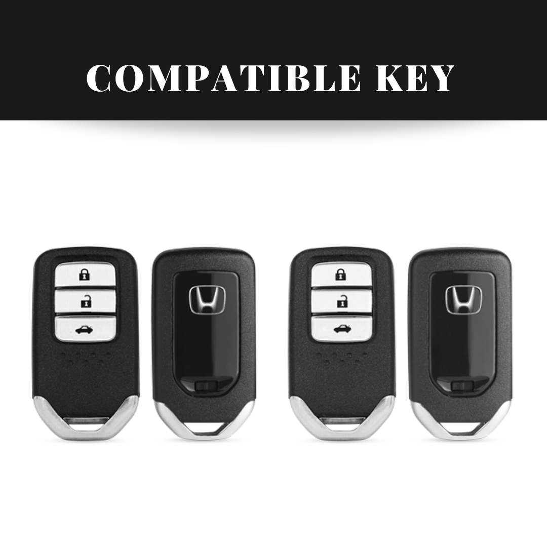 Honda 3 Button Remote Key Carbon Abs Keycase with Chain