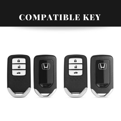 Honda 3 Button Remote Key Carbon Abs Keycase with Chain