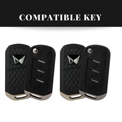 Mahindra XUV700/Scorpio/XUV300 New Flip Key Luxury Metal Alloy Leather Keycase with Holder & Rope Chain