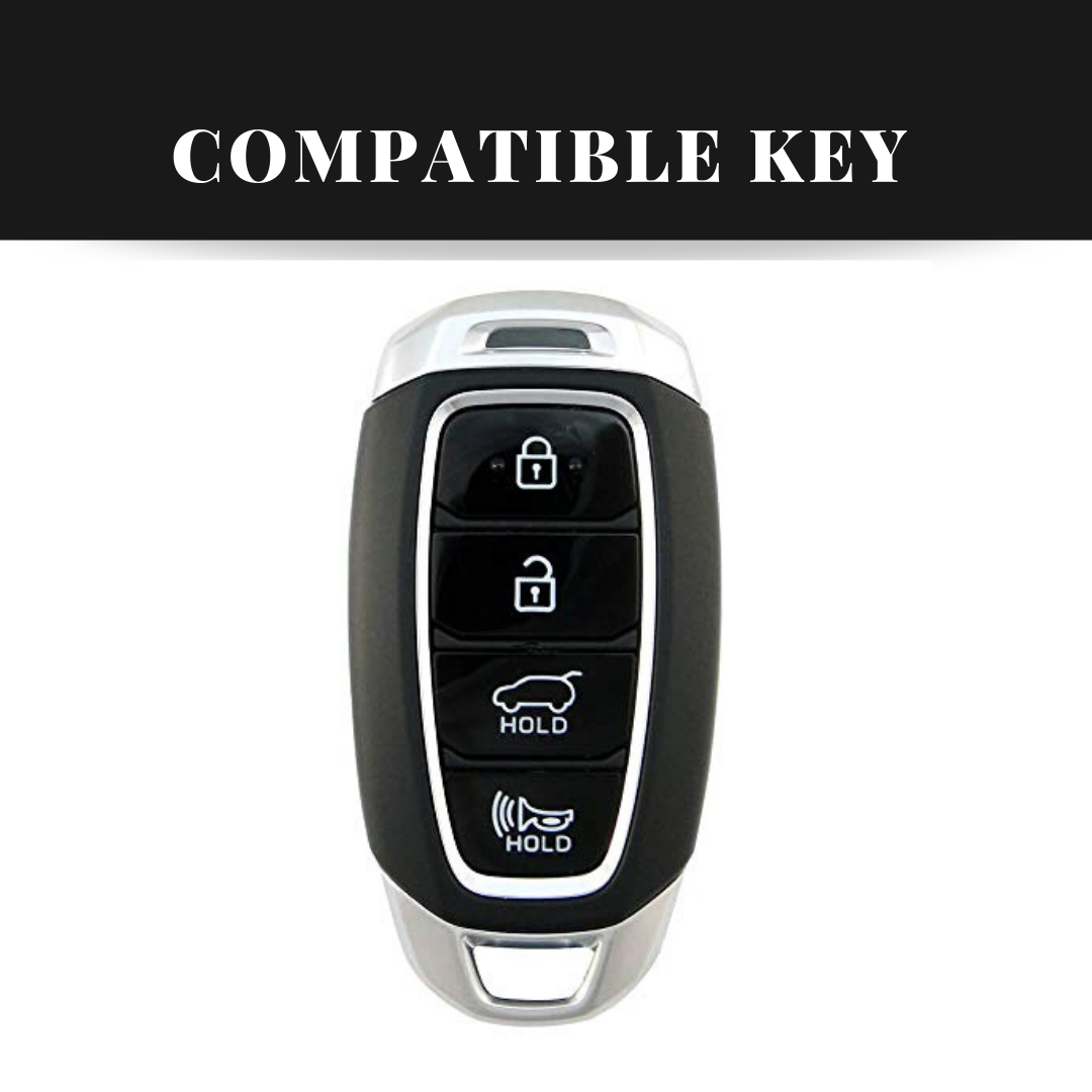 Hyundai Verna (3,4 Button) Key Luxury Metal Alloy Leather Keycase with Holder & Rope Chain