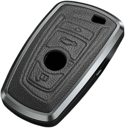 BMW Old Key Exclusive Aluminium Alloy Leather Keycase with Holder & Rope Chain