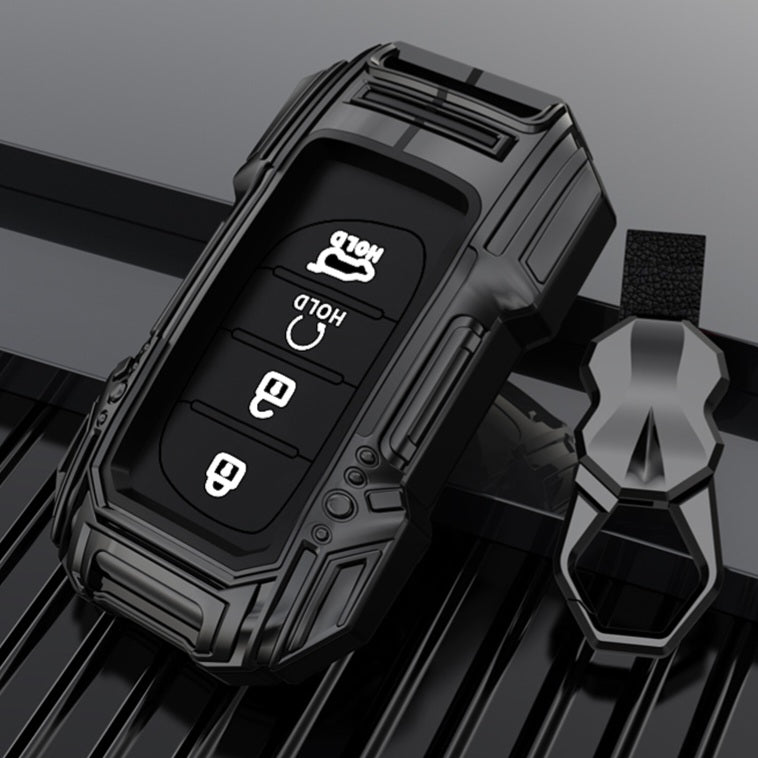 Hyundai Alcazar/i20/Venue/Creta (4 Button Key) Premium Batman Metal Alloy Keycase with Holder & Rope Chain