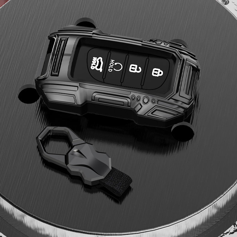 Hyundai Alcazar/i20/Venue/Creta (4 Button Key) Premium Batman Metal Alloy Keycase with Holder & Rope Chain
