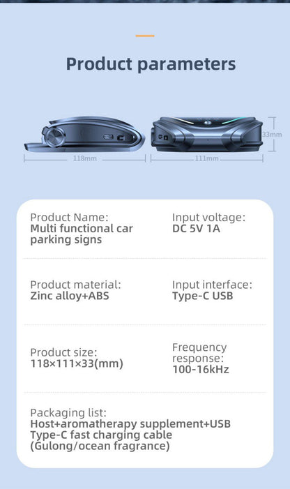 Smart Diffuser 3in1 Metal Alloy Perfume Aromatherapy with Lights & Number Plate