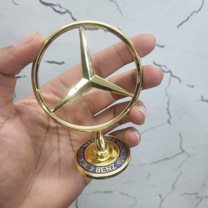 Mercedes Bonnet 3D Logo Gold (Pasting logo)