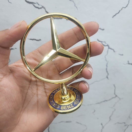 Mercedes Bonnet 3D Logo Gold (Pasting logo)